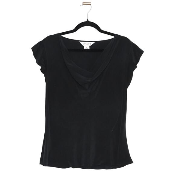 Vintage Allison Taylor 100% Silk Cowl Neck Top Black Size XL - Picture 1 of 5